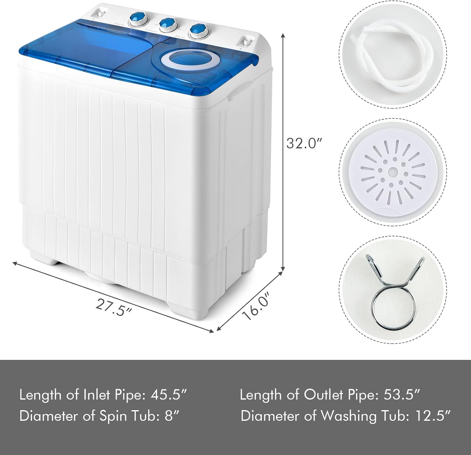 Portable Twin Tub Laundry Washer