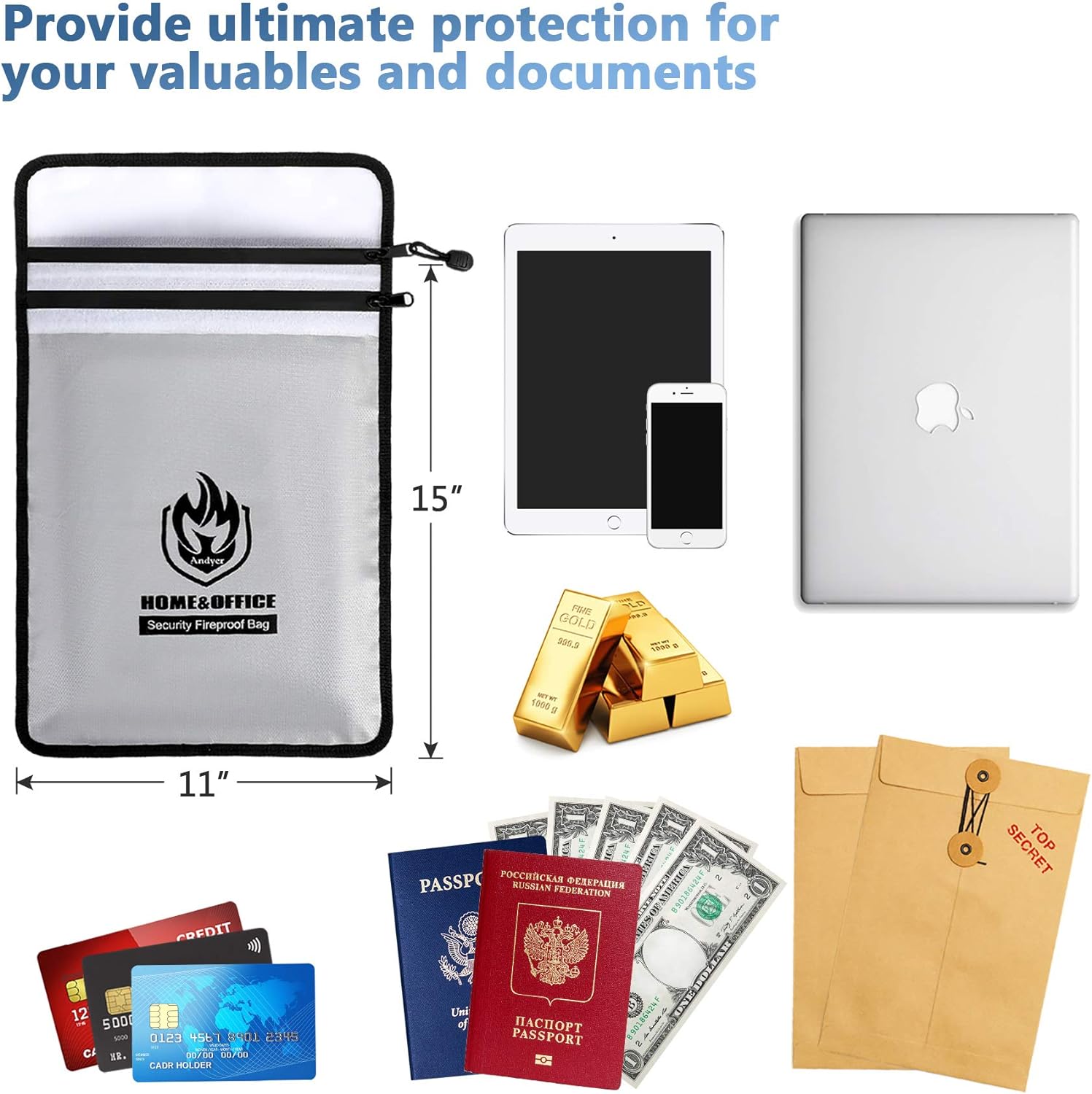 Fireproof Passport Keeper Bag